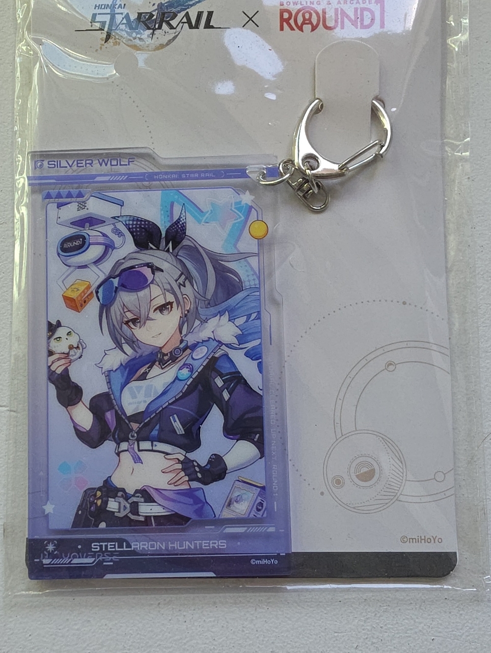 Silver Wolf Blue Acrylic Key Clip by - Blue Character Charm